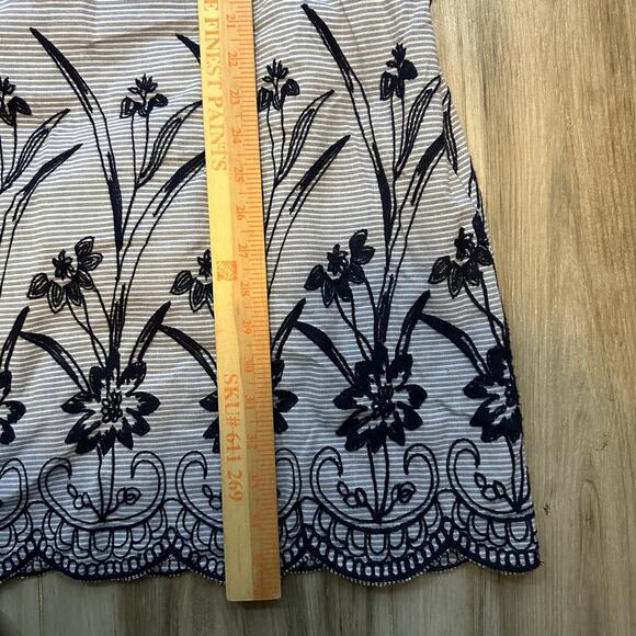 Skies Are Blue Dress Size 1X Embroidered Shift Boho Floral Lined Travel Coastal - Picture 9 of 10